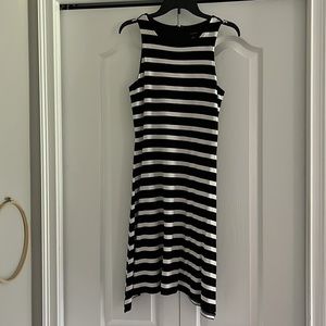 Ann Taylor Black and White Stripe Dress